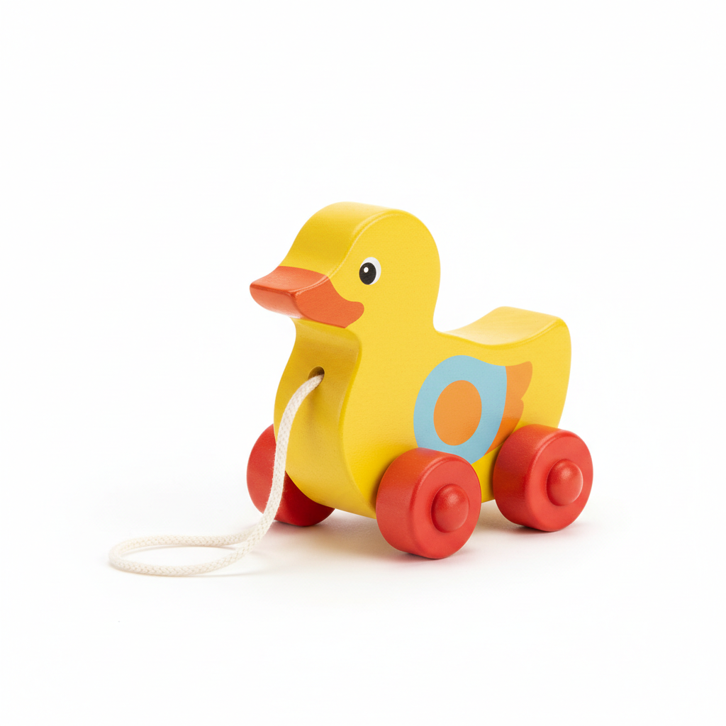 Wooden Pull-Along Duck toy for toddlers