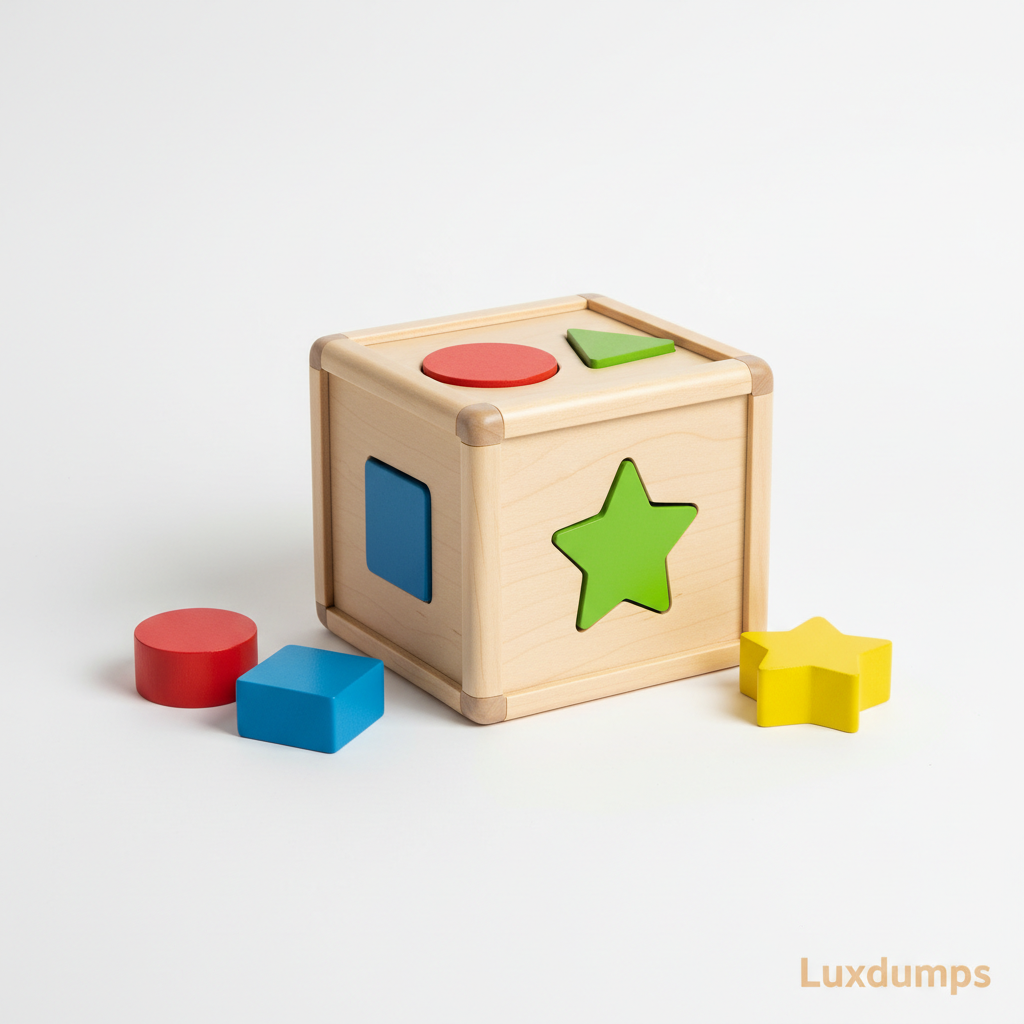 Wooden Shape Sorter Cube for toddlers