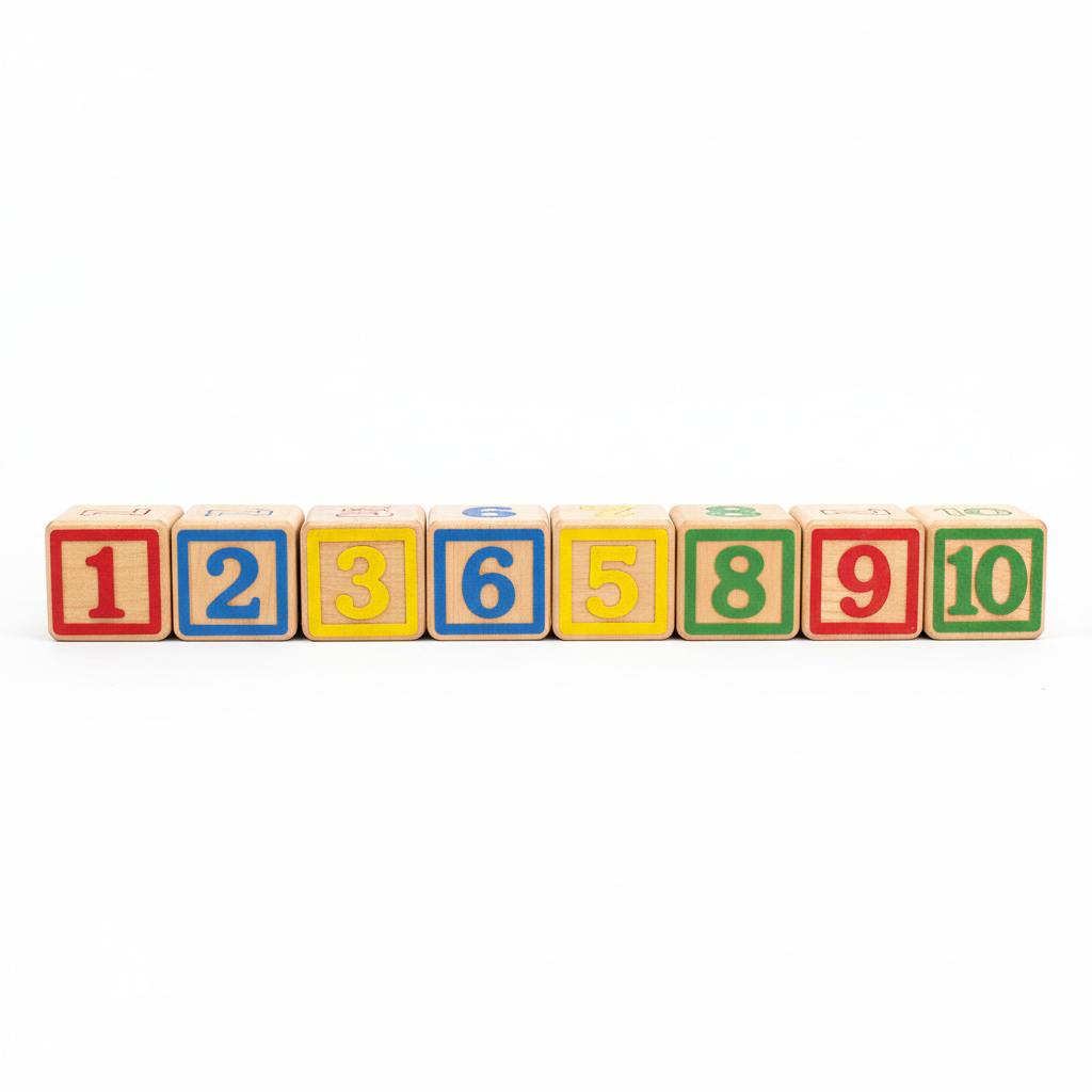 Wooden Number Blocks Set 1-10 for toddlers