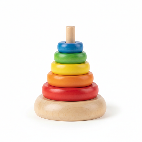 Rainbow Stacking Rings wooden toy for toddlers